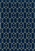 3' x 5' Trellis and Diamond Navy UV Treated Area Rug