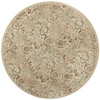 8 Ivory and Light Green Round Area Rug