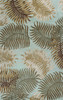 3'x4' Aqua Blue Hand Tufted Tropical Leaves Indoor Area Rug
