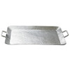 Silver Hammered Rectangle Serving Tray with Handles