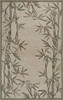 3' x 5' Ivory Bamboo Bordered Wool Indoor Area Rug