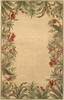 4'x6' Ivory Hand Tufted Bordered Tropical Plant Indoor Area Rug