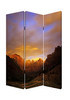 1" x 48" x 72" Multi Color Wood Canvas Desert Screen