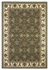 7' Octagon Green or Ivory Floral Vines Bordered Indoor Area Rug