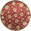 5' Round Red Floral Vine Wool Indoor Area Rug