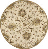 5' Round Champagne Floral Vine Wool Indoor Area Rug