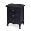 Mahogany Black 3 Drawer Nightstand