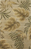 8'x11' Sand Beige Hand Tufted Tropical Leaves Indoor Area Rug