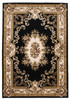 10'x13' Black Ivory Machine Woven Hand Carved Floral Medallion Indoor Area Rug