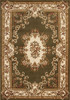 10'x13' Green Ivory Machine Woven Hand Carved Floral Medallion Indoor Area Rug