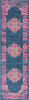 2 x 8 Blue and Pink Medallion Runner Rug