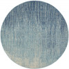 8 Round Navy and Light Blue Abstract Area Rug