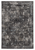 10'x13' Midnight Black Machine Woven Vintage Floral Indoor Area Rug