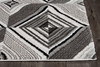 8' Grey Mocha Machine Woven Geometric Illusion Indoor Runner Rug