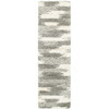 2 x 8 Gray and Ivory Geometric Pattern Runner Rug