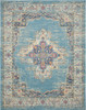 7x10 Light Blue Distressed Medallion Area Rug