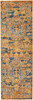 2 x 6 Gold and Blue Antique Runner Rug