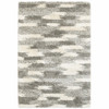 5 x 8 Gray and Ivory Geometric Pattern Area Rug