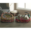 Handmade Set of 3 Rainbow Round Nesting Jute Trays