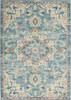 7 x 10 Light Blue and Ivory Distressed Area Rug