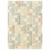 6' x 9' Ivory Multi Neutral Tone Scratch Indoor Area Rug