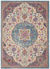 4 x 6 Pink and Blue Floral Medallion Area Rug