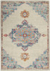 5 x 7 Gray Distressed Medallion Area Rug