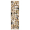 8' Ivory Gray Abstract Sectors Indoor Runner Rug