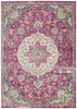 5 x 7 Pink and Ivory Medallion Area Rug