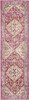 2 x 8 Ivory and Pink Oriental Runner Rug