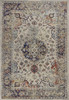 8'x11' Ivory Machine Woven Floral Medallion Indoor Area Rug