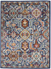 4 x 6 Blue and Gold Intricate Area Rug