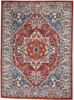 5 x 7 Red and Ivory Medallion Area Rug