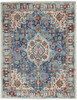 5 x 7 Ivory and Blue Floral Motifs Area Rug