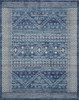 8 x 10 Navy Blue and Ivory Persian Motifs Area Rug