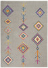 5 x 7 Gray and Multicolor Geometric Area Rug