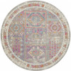 4 Round Gray Distressed Ornamental Area Rug