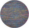 4 Round Blue Distressed Striations Area Rug