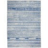 6 x 9 Ivory and Blue Distressed Area Rug