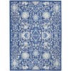 6 x 9 Navy and Ivory Intricate Floral Area Rug