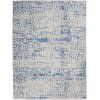 4 x 6 Gray and Blue Abstract Grids Area Rug