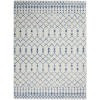 5 x 7 Ivory and Blue Berber Pattern Area Rug