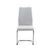 Set of 4 Modern White Dining Chairs with Chrome Metal Base