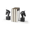 Black Stallion on White Marble Bookends