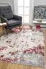 3 x 5 Red and Gray Modern Abstract Area Rug