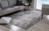 8 x 11 Gray and Ivory Distressed Area Rug