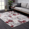 9 x 13 Red and Gray Modern Abstract Area Rug - 390474