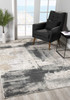 7 x 10 Cream and Gray Abstract Patches Area Rug