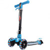 Folding Aluminum 3 LED Light Up Wheels Kids Music Kick Scooter-Blue