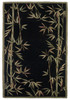 4'x6' Black Hand Tufted Bordered Bamboo Indoor Area Rug